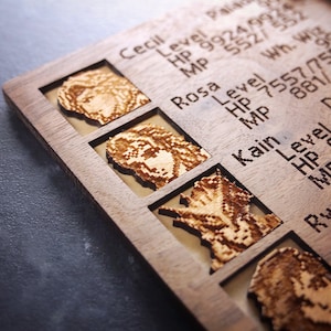 Custom Wooden Final Fantasy IV menu screen with characters you can pick