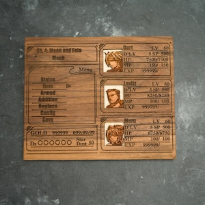 Custom Wooden Legend of Dragoon menu screen with characters you can pick image 5