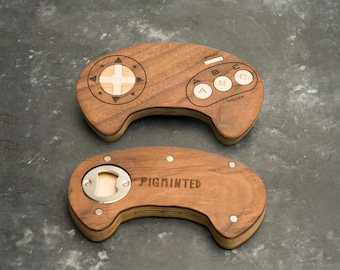 Wooden Sega Genesis Bottle opener with magnets