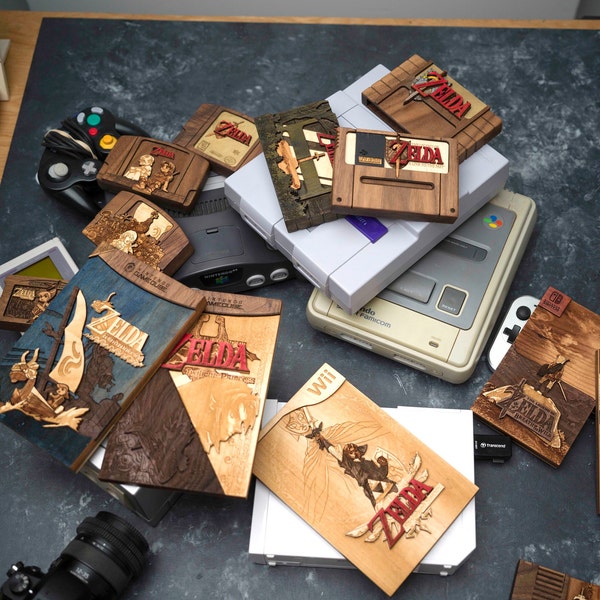 Individuell gravierte Patronen aus Holz für die meisten Spielekonsolen