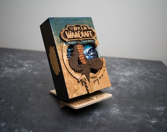 Wooden World of Warcraft Wrath of the Lich King game sleeve