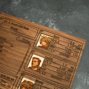 Custom Wooden Legend of Dragoon menu screen with characters you can pick image 3