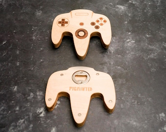 Wooden N64 Bottle opener with magnets