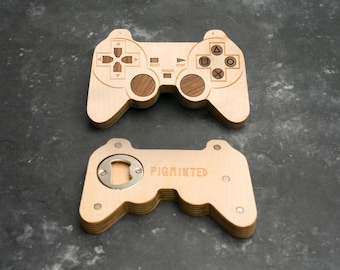 Wooden PS1 Bottle opener with magnets