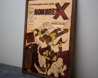 Wooden X men Day of the Dead poster print