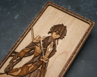 Wooden Genshin Impact card