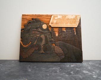 Wooden Fallout 1 Game print replica