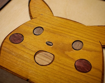 Wooden Shocked Pikachu meme