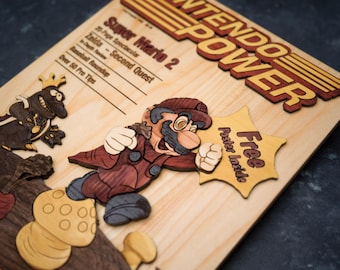 Wooden Nintendo Power Magazine Print