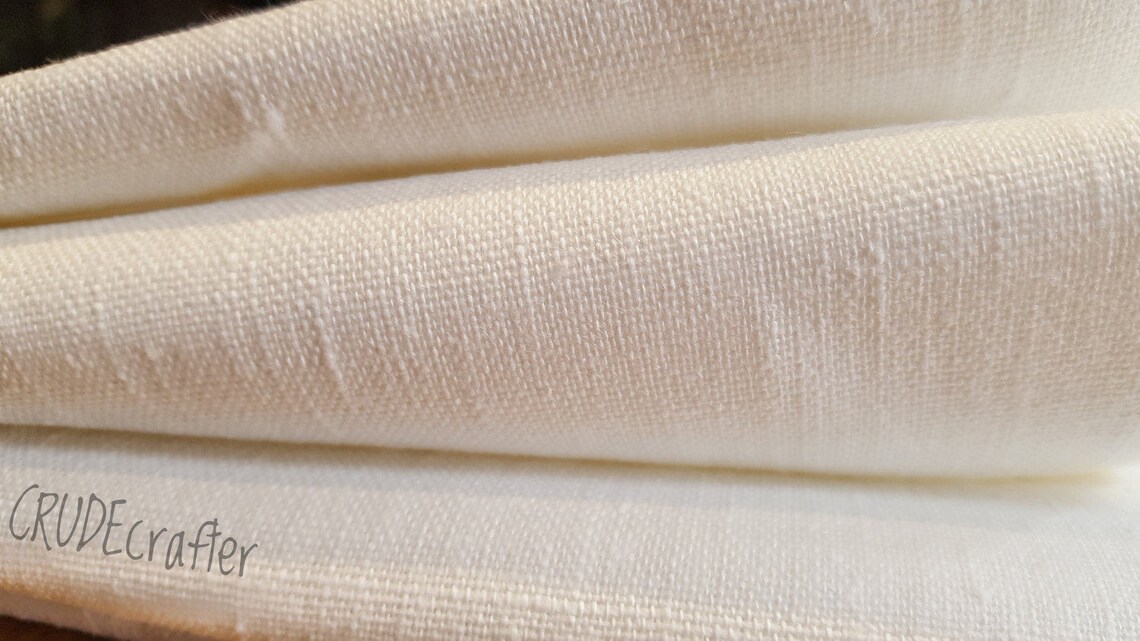Pure natural flax LINEN fabric. Off white. 180cm wide. Etsy