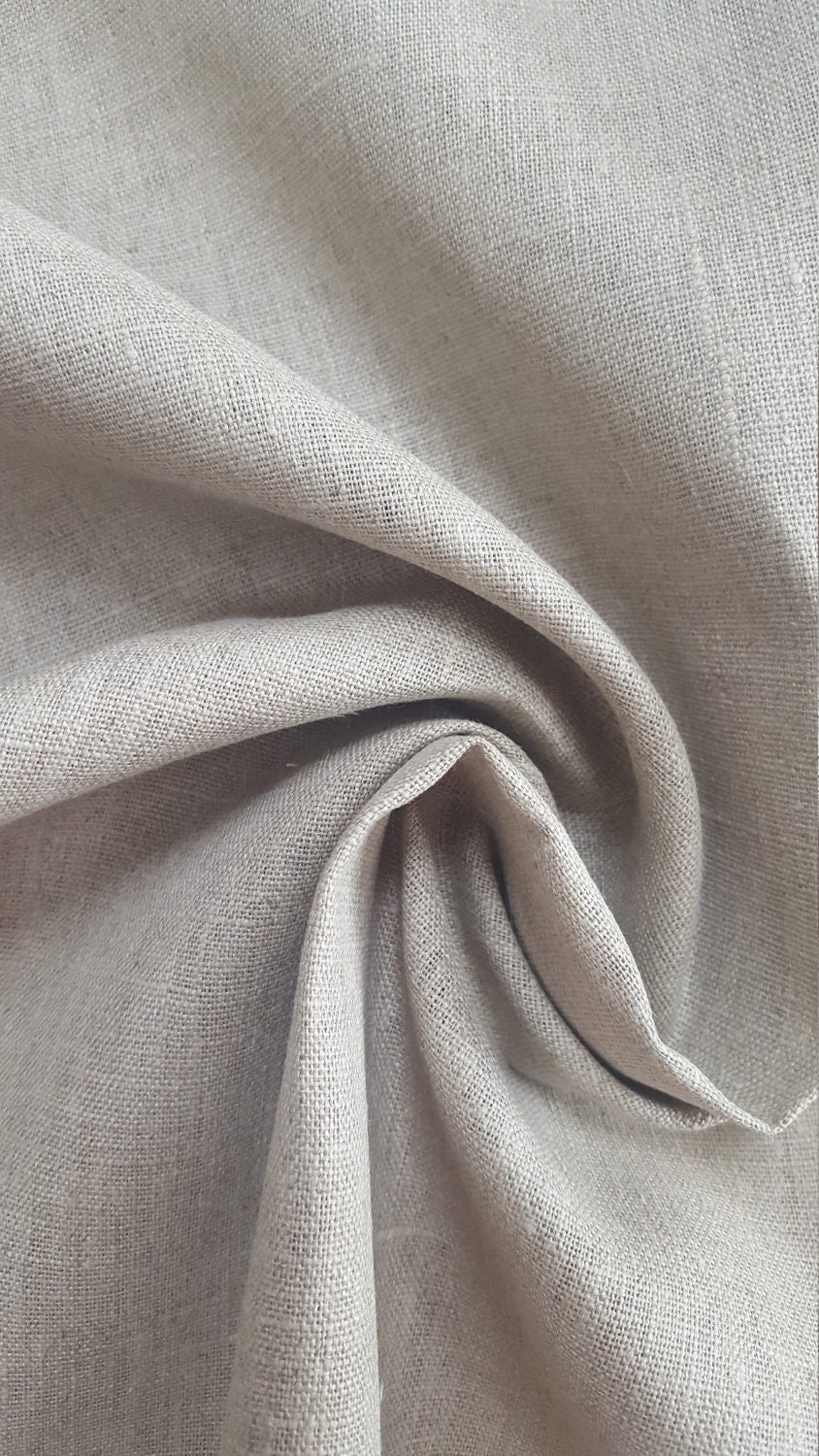 LINEN flax fabric. Medium 240g/m. Natural unbleached undyed Etsy