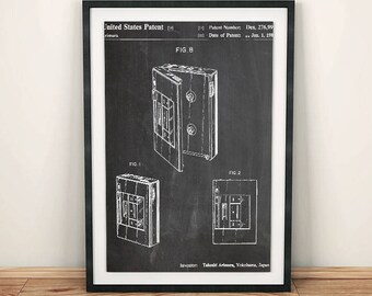 Poster Art brevetto nastro lettore Walkman-Casette