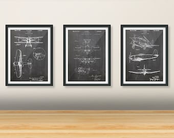 Aeroplani Aerei Anfibi Sikorsky WWII Aeroplano Guerra Guerra Brevetto Art x3 3 Poster Poster Bundle Pack
