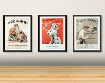 Sii gentile con gli animali ragazzi x3 3 3 poster poster bundle pack