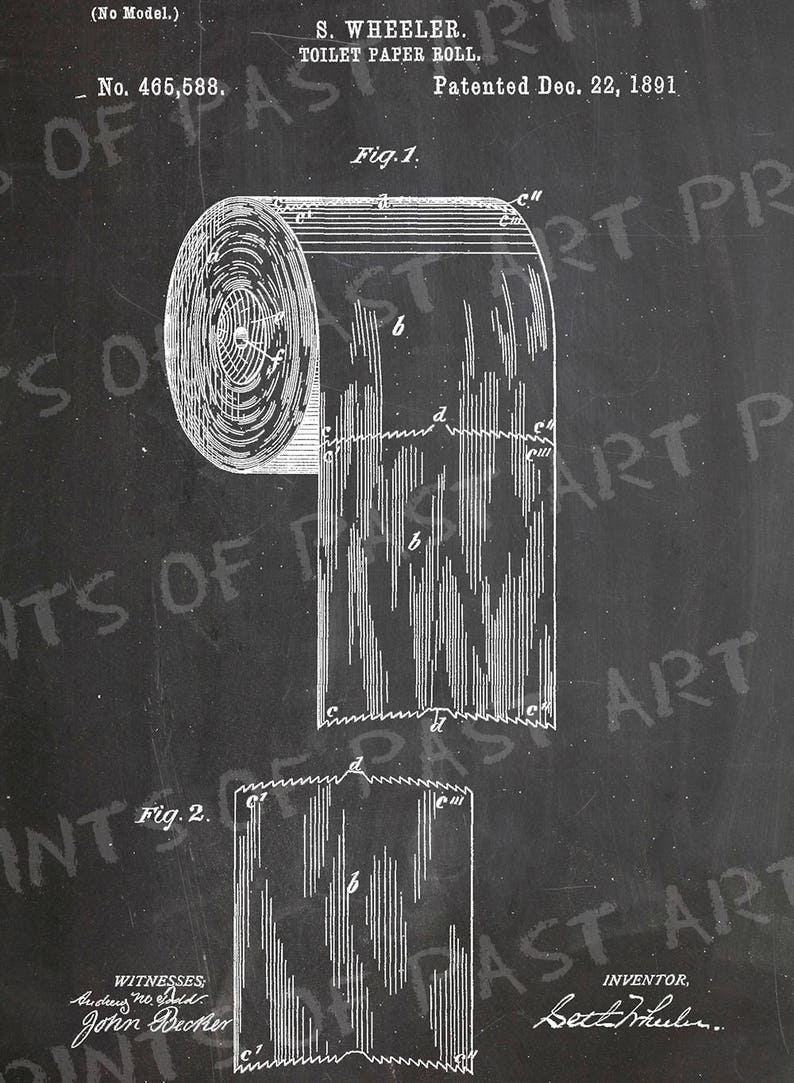 Toilet Paper Roll Patent Art Poster - Etsy