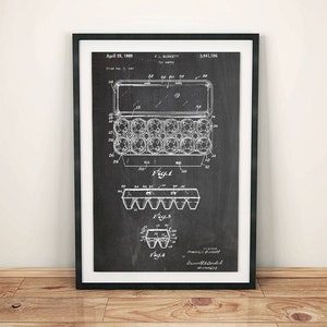 Egg Carton Food Patent Art Poster