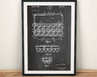 Uovo scatola cibo brevetto Art Poster