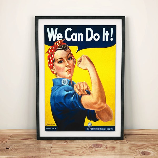 Rosie la riveteuse nous pouvons le faire guerre féministe soutien patriotique affiche Vintage