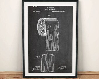 Toilet Paper Roll Patent Art Poster