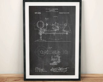 Planetario spazio brevetto Art Poster