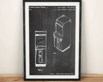 Videogioco Arcade Cabinet retrò Poster Art di brevetto