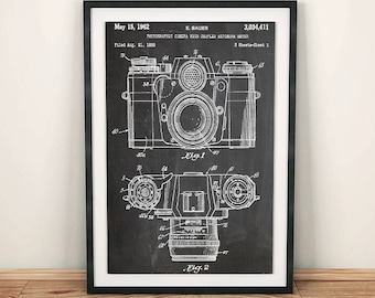 Photographic Camera with Coupled Exposure Meter Patent Art Poster