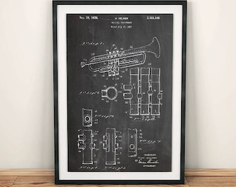 Selmer tromba strumento musicale brevetto Art Poster