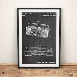 Boombox Casette Tonbandgerät Patent Kunst Poster