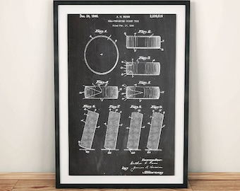 Rotolo di prevenire Hockey Puck sport brevetto Art Poster