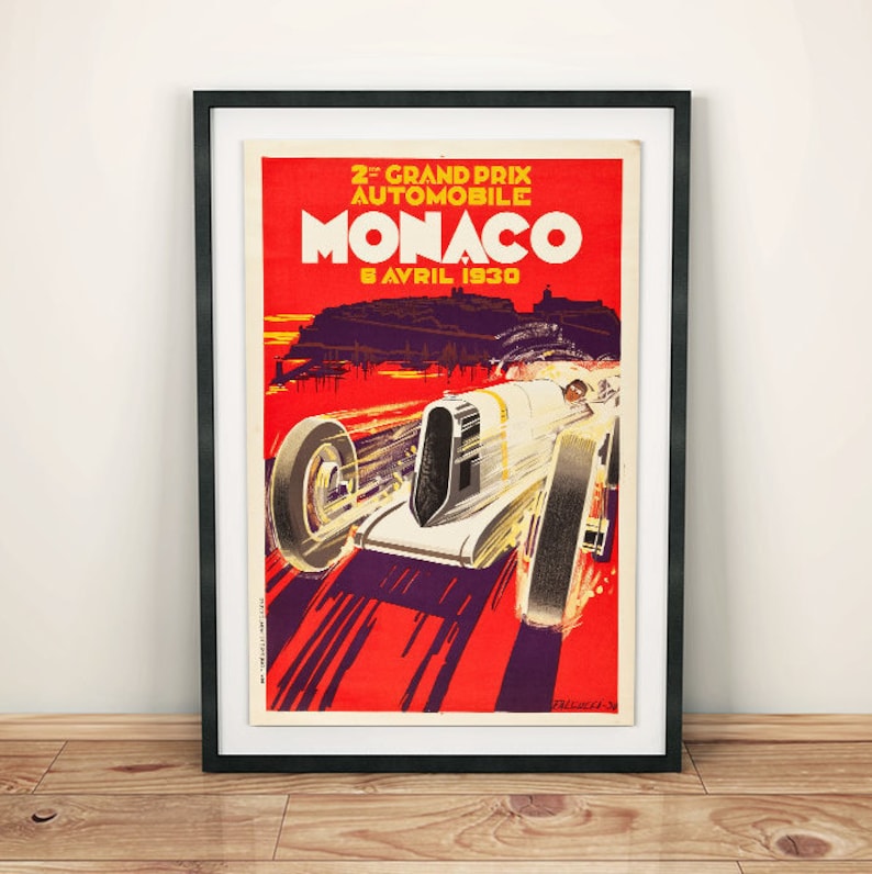 1930 Monaco Grand Prix 11x17 inches Vintage Racing Poster//Print