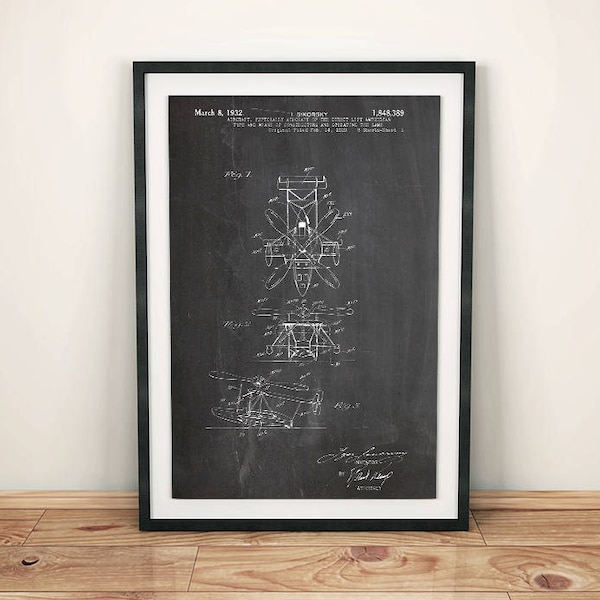 Sikorsky Helicopter Patent Art Poster