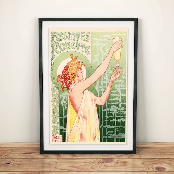 French Absinthe Robette Vintage Alcohol Advertisement Poster