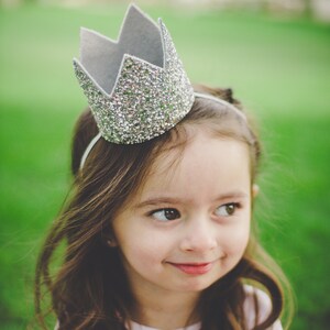 Birthday Crown | Silver Glitter Birthday Crown | Birthday Hat | Birthday Girl Outfit | Silver Glitter