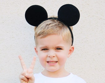 Mouse Ears | Mouse Ears Boy | Black Felt Mouse Ears | Felt Mouse Ears  | Boy Mouse Ears | Black Felt Mouse Ears