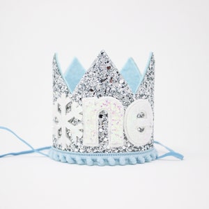 Winter Onederland First Birthday Crown | 1st Birthday Winter Wonderland Party | Silver Glitter Crown + Baby Blue Details + Snowflake ONE