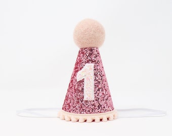 First Birthday Hat | Pink 1st Birthday Hat | 1st Birthday Party Hat | First Birthday Outfit Girl | 1st Birthday Girl | Princess Party Hat