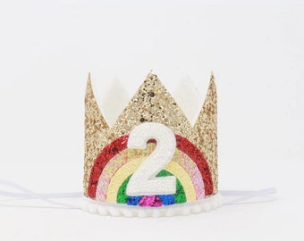 2nd Birthday Rainbow Crown | Rainbow Crown | Any Age | Rainbow Birthday Outfit | Birthday Crown | 2nd Birthday Photo Prop | Primary Rainbow