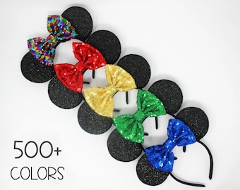 Mouse Ears Headband | Mouse ears Headband | Colored Ears Headband | Mouse Ears Headband | Mouse Ears Headband | Choose Bow Color