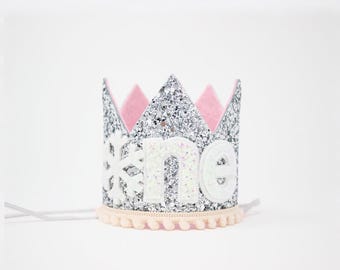 Winter Onederland 1st Birthday Crown | Winter Wonderland | Silver Glitter Crown + Choose Color + Snowflake ONE