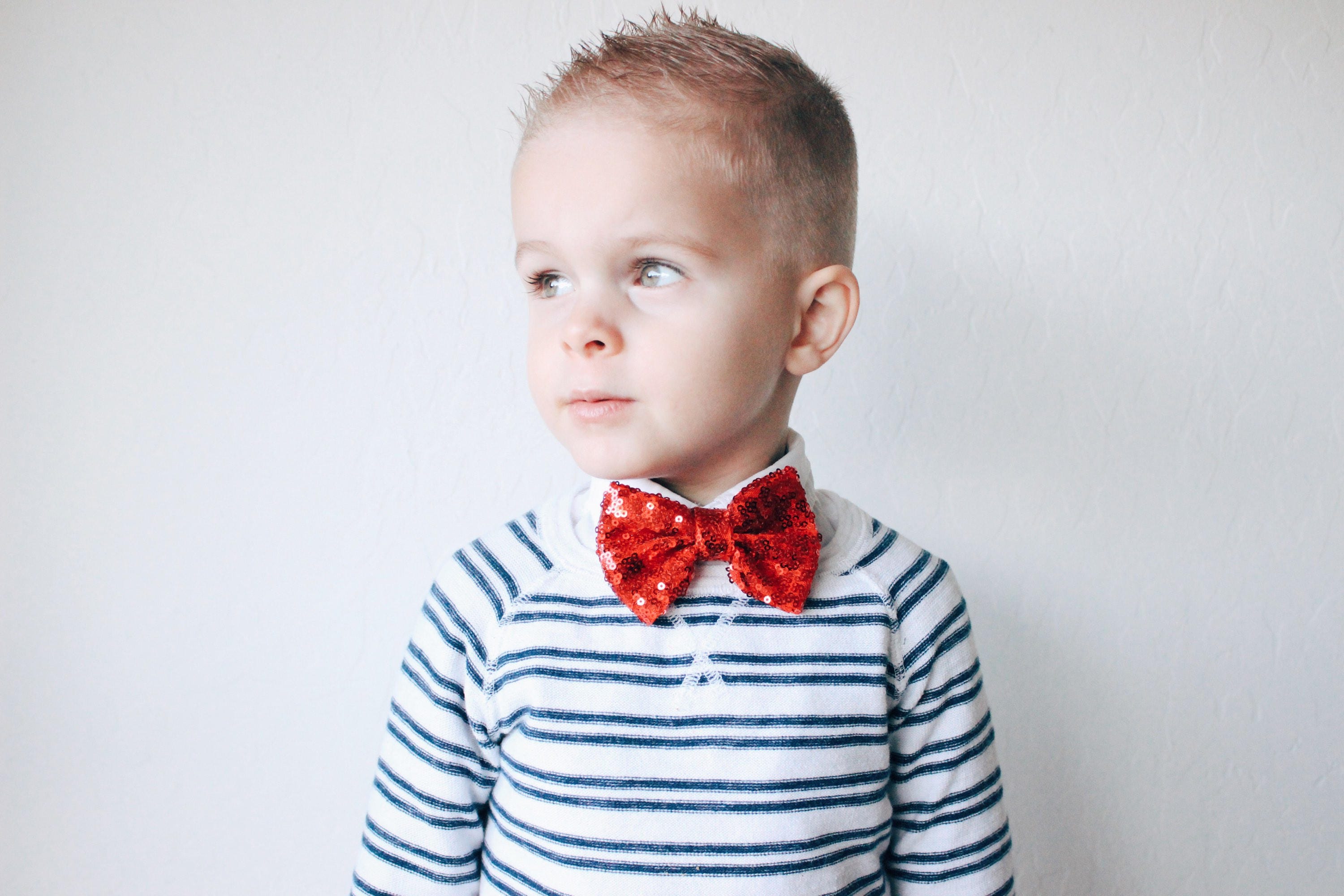 Baby Boy Bowtie Sequin Bow Tie with Elastic Neckband Etsy