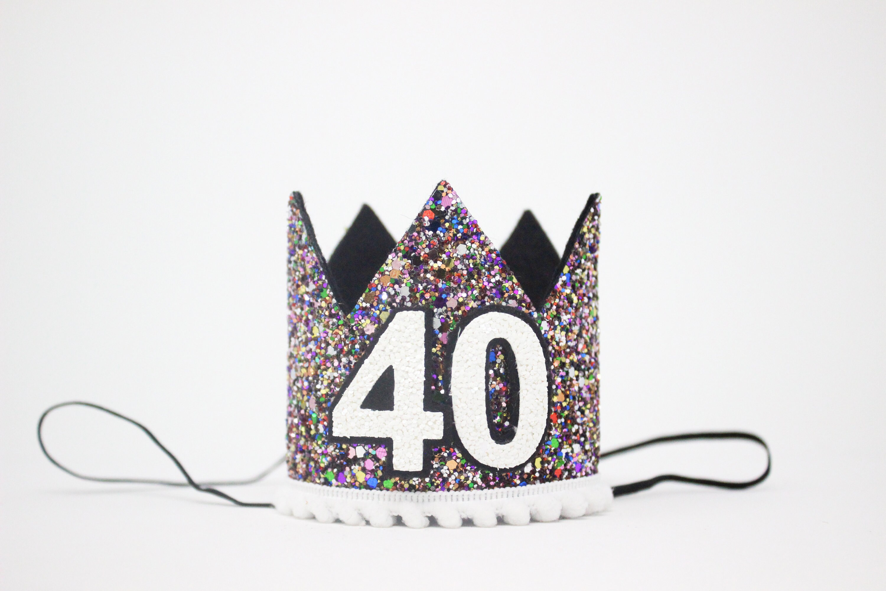 40th Birthday Crown 40th Birthday Hat 40th Birthday Party 40th Birthday for Her 40th Birthday Gift for Women Kaleidoscope Black Etsy