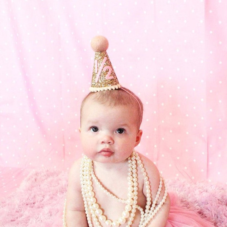Half Birthday Hat for Baby Girl Half Birthday Hat 1/2 Etsy