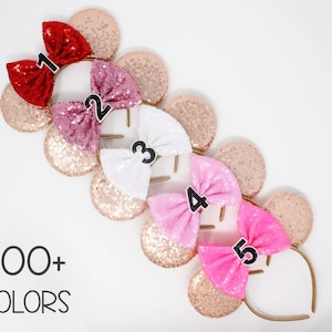 Rose Gold Birthday Mouse Ears All Ages | Mouse Ear Headband | Mouse ears for and Kids | Mouse ears | Party ear | Choose Ear + Bow Color