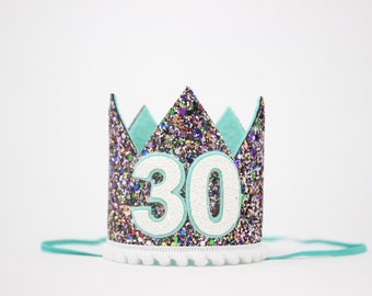 30th Birthday Crown | 30th Birthday Hat | 30th Birthday Party | 30th Birthday for Her | 30th Birthday Gift for Women | Kaleidoscope Mint