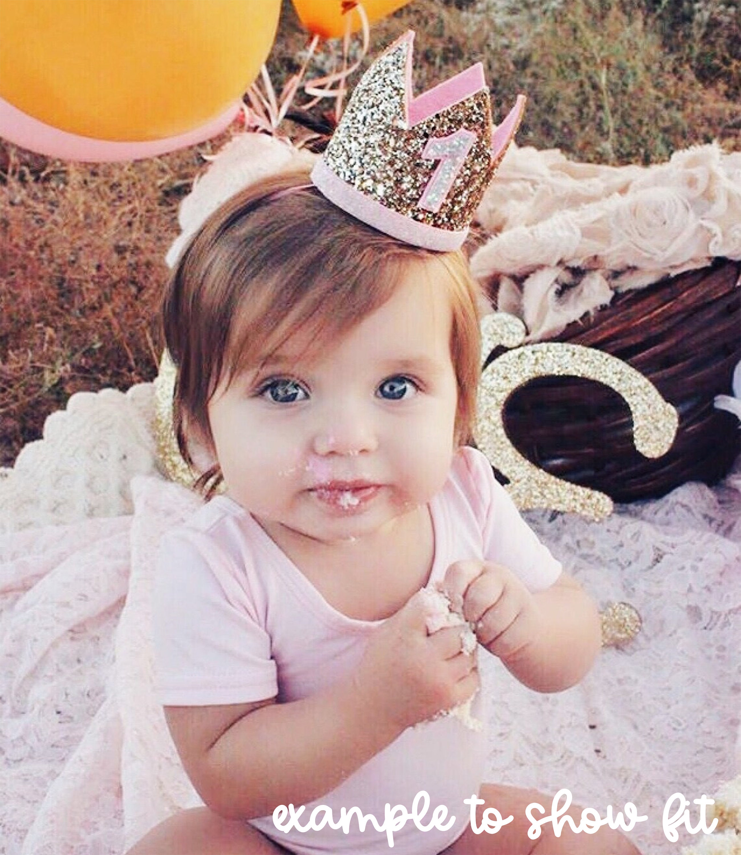 Corona de purpurina para 1er cumpleaños, corona de primer cumpleaños,  regalo de niño niña, accesorios de cabina de fotos, sombrero de fiesta de  1er cumpleaños MFZFUKR BST3034159-1