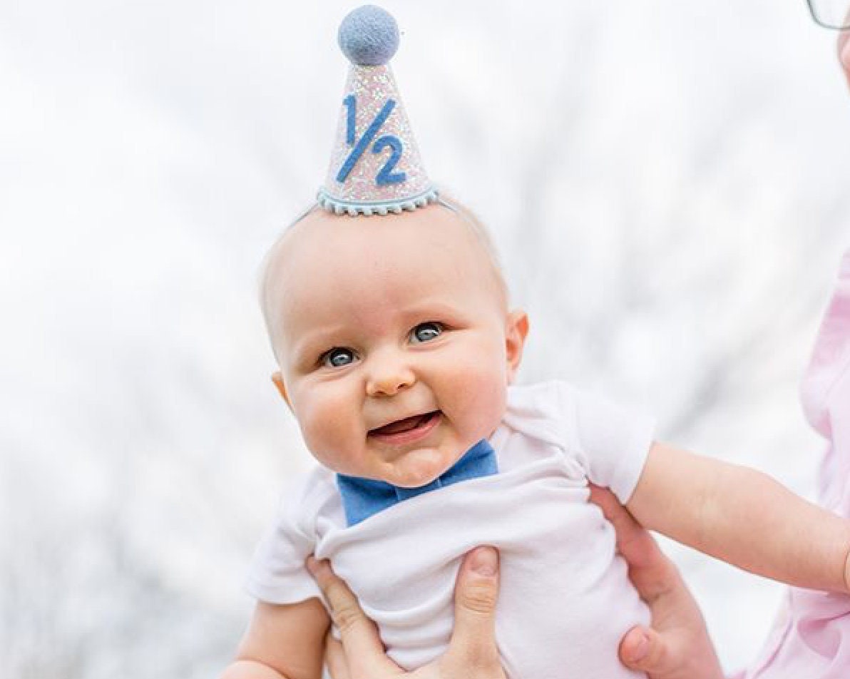 Half Birthday Hat for Baby Boy Half Birthday Hat 1/2 Etsy