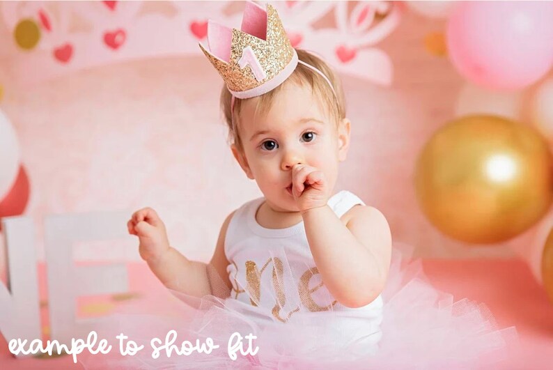 First Birthday Crown 1st Birthday Crown 1st Birthday Girl Outfit First Birthday Girl Pastel Rainbow Glitter Crown Lilac Detail image 5