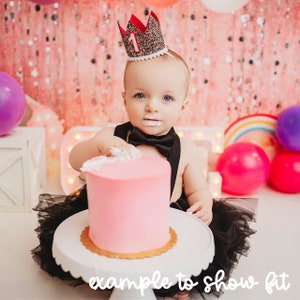 First Birthday Crown 1st Birthday Crown 1st Birthday Girl Outfit First Birthday Girl Pastel Rainbow Glitter Crown Lilac Detail image 8