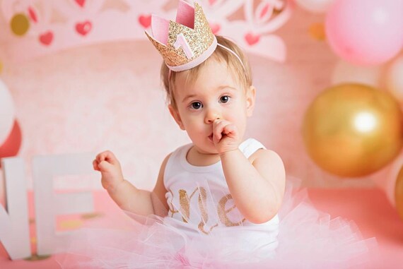 Crown Cake Topper, Cake Smash, Princess Party, Gold Crown, 1st Birthday,  Baby