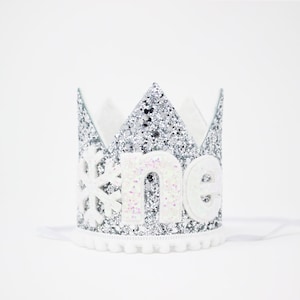 Winter Onederland 1st Birthday Crown | Winter Wonderland | Silver Glitter Crown + Choose Color + Snowflake ONE